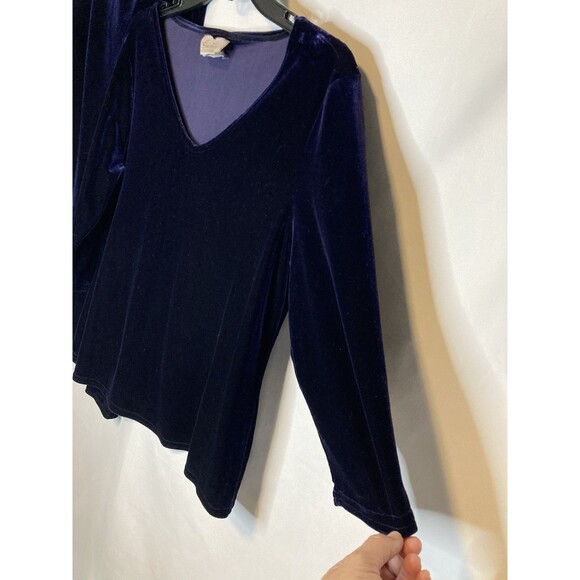 Kathie Lee Collection Skirt M And Top L Royal Blue Purple Velvet Vintage - Picture 3 of 10